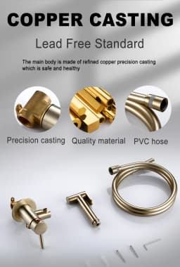 Brushed gold Brass Hand-held Wall-mounted Hybrid Hot And Cold Water With Stand Bathroom kitchen Toilet Faucet Bidet Sprayer