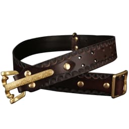 Cavalry Belt Genuine Leather Men's High Quality Belts 3.8cm Pure Handmade Belt Solid Vintage Embossed Brass Belt Buckle
