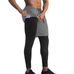 Running Shorts Men 2 In 1 Double-deck Quick Dry GYM Sport Shorts Fitness Jogging Workout Sweatpants Men Sports Leggings Pants