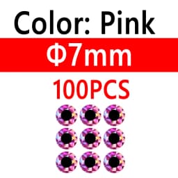 100pcs 2D Metal Jigs Lure DIY Fish Eyes Holographic Flat Fishing Fly Eyes Sticker for Slow Jigging Fishing Lure Baits 3mm-12mm