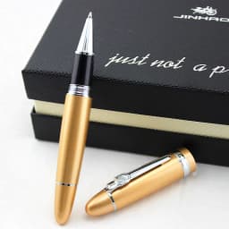 Jinhao 159 Luxury Yellow and Silver Clip Ballpoint Pen with Velvet Bag Free Shipping Rollerball Pens