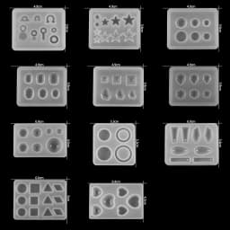 1pc Heart Round Oval Rectangle Shaped Silicone Mold Mixed Style Jewelry Epoxy Resin Mould For DIY Jewelry Making Tool Supplies