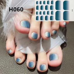 22Tips/Sheet Nail Sticker Adhesive Toenail Art Polish Tips French Glitter Sequins Nail Wraps Strips Easy Toenail Sticker