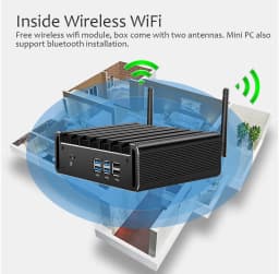 Intel Core I7-5500U I5-5200U I5-4200U I3-5005U Mini PC with 8xUSB 1xHDMI 1xVGA Support WiFi Pfsense Linux Computer Win10 Ready