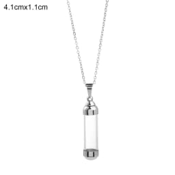 New Glaze Vial Necklace Openable Water Drop Heart Shape Perfume Bottle Pendant Steel Chain Necklace Oil Diffuser Vial Jewelry
