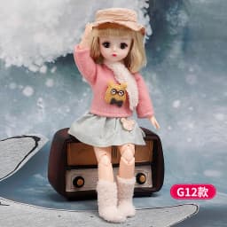 30 Cm 1/6 BJD Doll Winter Dress Set 23 Movable Joint Makeup Cute Girl Brown Eyes Doll with Fashionable New Skirt DIY Toy Gift