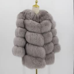pink java QC8066 high quality women real fox fur coat wihter warm thick fox fur jacket genuine fur short coat long sleeves