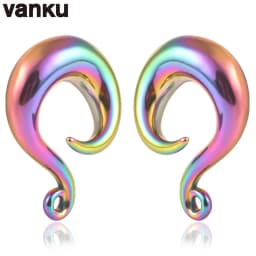 Vanku 2pcs Stainless Steel DIY Ear Weight Hooks Dangle Earring Ear Plug Tunnels Expander Stretchers Piercing Body Jewelry