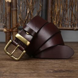 3.8CM Male Belt Cowskin Genuine Leather Strap Pure First Layer Cowhide Retro Pin Copper Buckle Jeans Men Belt For Jeans