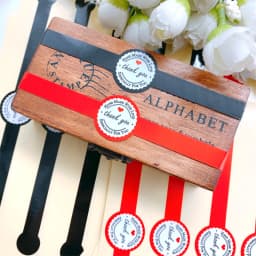 50 Pcs/lot Red Black Thank You Hand Made with Love Long Strip Kraft Label Sticker DIY For Gift Cake Baking Sealing Ticker