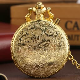 Top Luxury Gold Luminous LED Quartz Pocket Watch Train Locomotive Engine Steampunk Quartz FOB Light Watch Gifts for Men Women