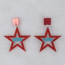 Punk Neon Color Star Acrylic Dangle Earrings For Women Hollow Geometric Pentagram Long Drop Earrings Fashion Jewelry Gifts