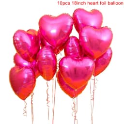 10pcs 18inch Rose Gold Love Heart Shape Foil Balloons Wedding Birthday Party Decorations Aluminum Foil Ballons Air Balls Globos
