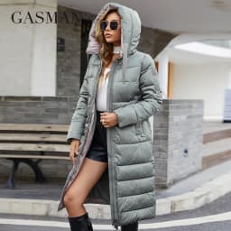 GASMAN 2022 New women's winter down jackets brand high-quality fashion parkas Casual contrast warm Hooded Coat women 21792