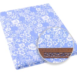 Teramila Grid Pattern Navy Blue Floral Plain Cotton Printed Patchwork Cloth Fabric for Art Sewing DIY Handmade Crafts Needlework