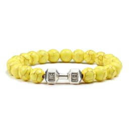High Quality Men Beaded Bracelet Natural Black Lava Stone Dumbbell Charm Bracelets Energy Fitness Barbell Fashion Women Jewelry