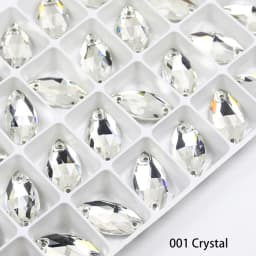 Horse EyeSewing Gems AB Flatback Rhinestones Glitter Sew On Crystals Stones Navette K5 Glass Strass For DIY Clothes Crafts