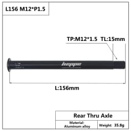HEPPE MTB Road Bike Thru Axle Rear Hub Thru Axle Front Fork Shaft Skewers 12x100 12x110 12x142 12x148 M12xP1.0/P1.5/P1.75