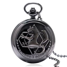 High Quality Full Metal Alchemist Silver Watch Pendant Men's Quartz Pocket Watches Japan Anime Necklace Gift Reloj De Bolsillo