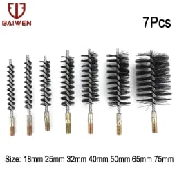 1pc Steel Wire Pipe Tube Brush Cleaning Tools Water Pipe M12 Steel Wire Pipe Tube Sweep Cleaning Chimney Hand Tools 18-75mm