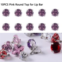 10PCS Surgical Steel Internally Threaded Lip Bar 16G Zircon Top Component For Labret Prong Zircon Ear Tragus Helix Ear Piercing