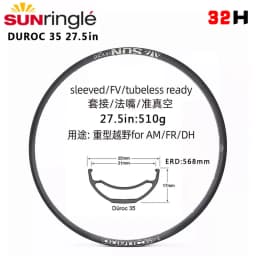 Sunringle DUROC Rims 30 35 37 40 42 50 Mtb Rims 27.5/29 Inch Mountain Tubeless Soldering Rim 28/32H Hoops Width Aluminium Rims