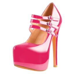 Onlymaker Women Mary Jane Platform Pumps Ankle Strap Stiletto 16cm Thin High Heels Dress Buckle Black Pink Big Size Party Shoes