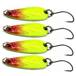 4pcs Mini Spoon Jig Trout Bass Winter Tackle Fishing Lure Set Metal Single Hook Spinnerbait Stream Artificial Bait Hard Wobbler