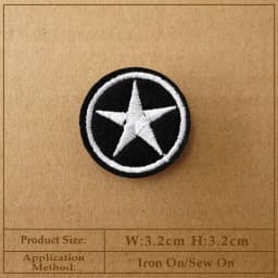 CAT Peace Embroidered Applique Patches Fabric Garment Apparel Clothing Accessories Embroidery Badges Star