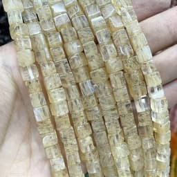 8*8mm Natural Square Agates Tiger Eye Turquoises Amazonite Crystal Jades Stone Beads For Jewelry Making DIY Bracelet Necklace