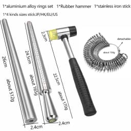 10 Style Finger Sizes Measuring Equipment Metal Stick Ring Sizer Ring Stick Enlarger Mandrel Gauge Tools Set For Jewelry Making