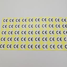 300pcs 15MM DIAMETER CE Certification Stickers White with Black Print Letters