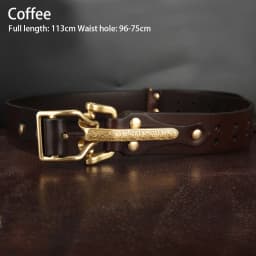Cavalry Belt Genuine Leather Men's High Quality Belts 3.8cm Pure Handmade Belt Solid Vintage Embossed Brass Belt Buckle
