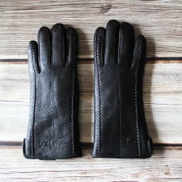 Winter Cold-Proof Warm Deerskin Gloves Women's Thickened Sheepskin Fur Sheep Sheared Lining Windproof Leather Finger Gloves