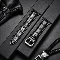 Genuine Cowhide Watchband for Apple Watch Ultra 8 7 6 SE 5 4 3 2 1 Bamboo Patterns Leather Strap 49/45/44/42mm 41/40/38mm