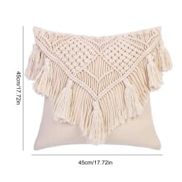 Cushion Covers 100% Cotton Linen Macrame Hand-woven Thread Pillow Covers Geometry Bohemia Style Pillowcase Home Decor 45x45cm