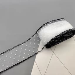 1yard Black and White Lace 55mm Fine Mesh Wave Ribbon Ribbon Decoration Handmade Headdress Hair Accessories DIY Material Bow