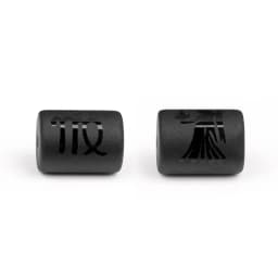 12 Zodiac Beads Charms Matte Black Onyx Constellation Beads Cylinder Pendant For DIY Making Jewelry Findings Bracelets Neckalces