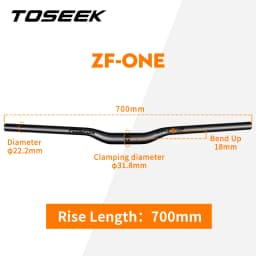 TOSEEK ZF-ONE Mtb Carbon Handlebar Bicycle Handlebar 31.8*580-720/740/760mm Matt Black Handlebars For Mountain Bike Accessories