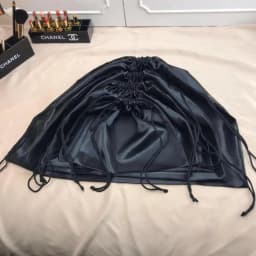 Large Silk Satin Drawstring Care Bag Custom Wigs Storage Dust Proof Packaging Pouch Black Reusable Sack Handbag Shoes Travel Bag