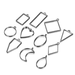 11-22Pcs Metal Geometric Hollow Frame Bezel Border Molds UV Epoxy Resin Molds For DIY Jewelry Making Findings Round Pendants