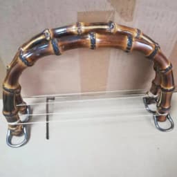 Outside 25X14 cm Large Size Thickness 1.2-1.5 cm Genuine Handmade Bamboo Bag Handle Obag Hanger Frame Rattan Purse Handles Parts