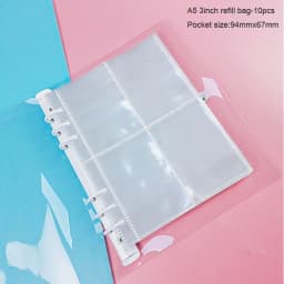 SKYSONIC A5 A6 Zipper Binder Cover-Loose Leaf Organizer Diary-Bullet Transparent PVC Case Photo Organizer Stationery Supplies