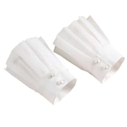 1 Pair Women Wrist Cuffs Solid Color Lace Pleated Horn Cuffs Detachable Shirt False Sleeves Detachable Sleeves For Women