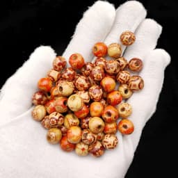 10~100pcs Painted Wooden Beads Spacer Round Big Hole Wood Beads For Jewelry Making Fit Charm Bracelet DIY Findings 9*10/16*17mm