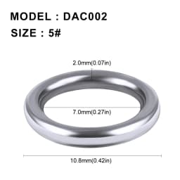 PROBEROS 20pcs 304 Stainless Steel Fishing Solid Rings 1#-5# Heave-Duty Seamless Rings Metal Polishing Jig Fishing Rings Tackle