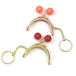 5cm mini semicircle purse frame clasp Color beads With key ring DIY coin purse Kiss lock bag accessories 6pcs/lot