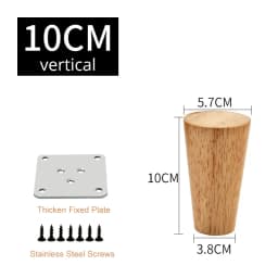 KAK 4pcs Solid Wood Furniture Leg Table Feets Wooden Cabinet Table Legs Fashion Furniture Hardware Replacement for Sofa Bed
