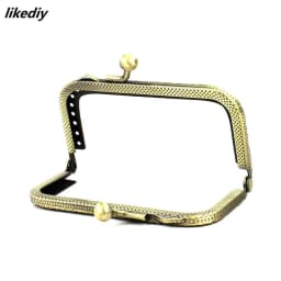 1 Piece 8.5 CM Antique Bronze Or Silver Square Metal Purse Frame Knurling Straight Edge Kiss Clasp DIY Bag Accessory
