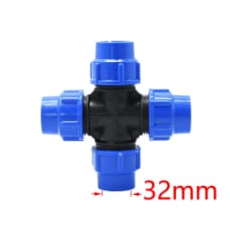 20/25/32/40/50/63mm Pe Pipe Cross Connector 4-Way Plastic Water Pipe Water Splitter 1/2 3/4 1 1.5 2 Inch Pipeline Coupler 1Pcs